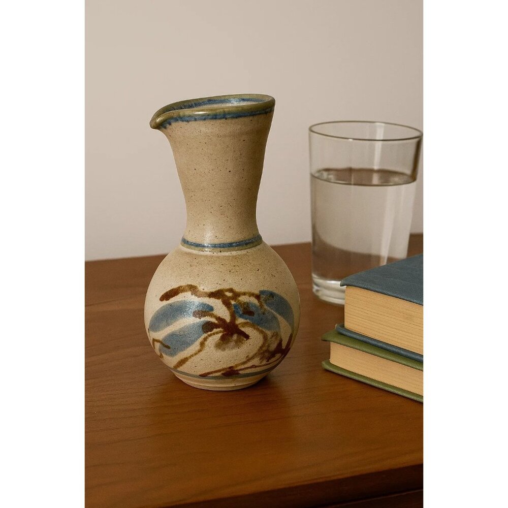 Vintage Cannie Ridge Harcourt Pottery Vase Carafe Australian Hand Thrown Clay